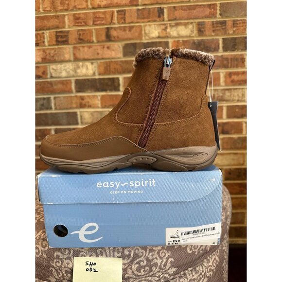 Easy Spirit Womens seExcel8 Mid Calf Boots Fur Lined Zipper Brown Size 8.5 M - Picture 8 of 8